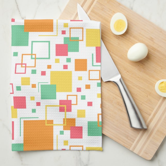 Retro Mod Citrus Tea Towel (Quarter Fold)