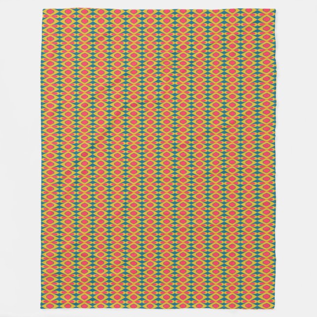 Retro Mod Fleece Blanket – Mid-Century Style (Front)