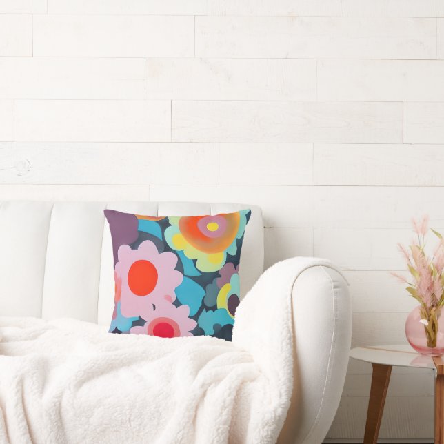 Retro mod flowers cushion (Couch)