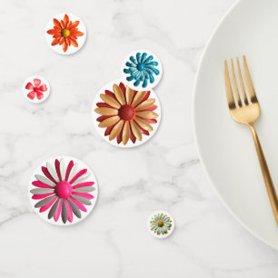 Retro MOD Flowers - Floral Spring Summer Garden Confetti