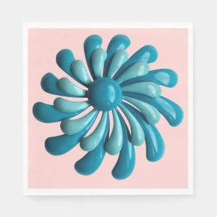 Retro MOD Flowers - Floral Spring Summer Garden Napkin