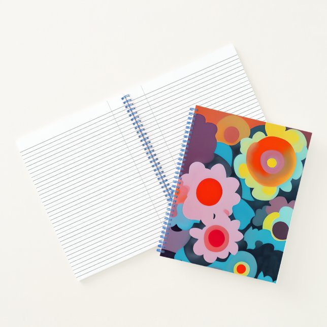 Retro mod flowers  notebook (Inside)