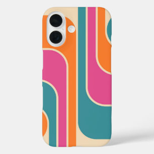 Retro Mod Geometric Design iPhone 16 Case
