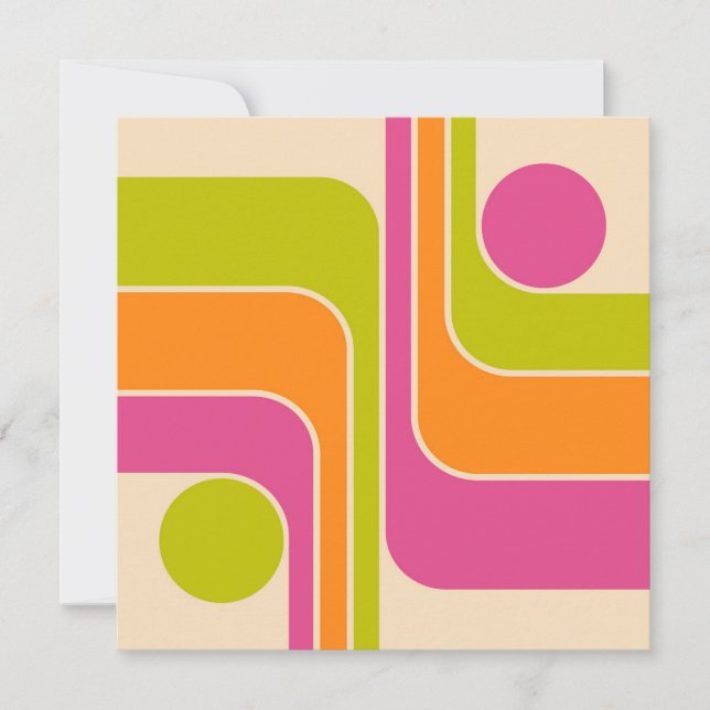 Retro Mod Geometric Design Invitation (Front)