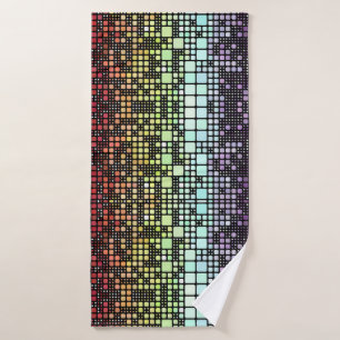 Retro Mod Geometric Groovy Funky Neurogender Pride Bath Towel Set
