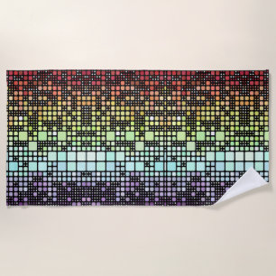 Retro Mod Geometric Groovy Funky Neurogender Pride Beach Towel