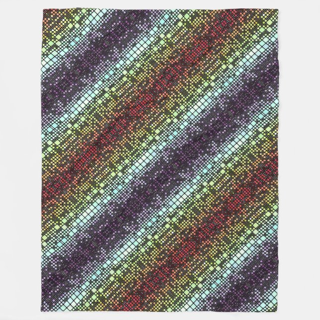 Retro Mod Geometric Groovy Funky Neurogender Pride Fleece Blanket (Front)