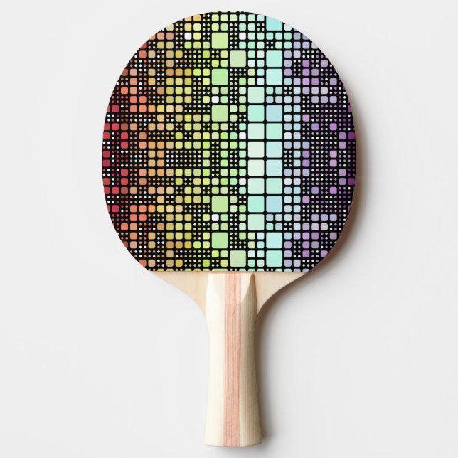 Retro Mod Geometric Groovy Funky Neurogender Pride Ping Pong Paddle (Front)