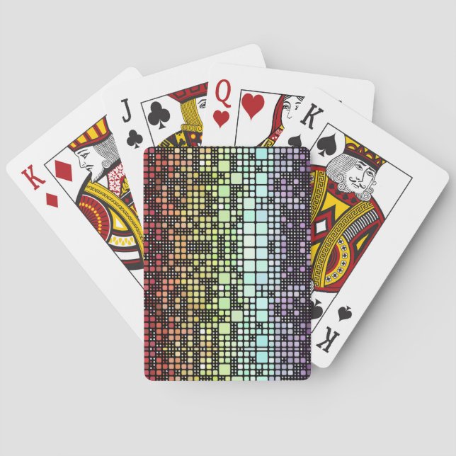 Retro Mod Geometric Groovy Funky Neurogender Pride Playing Cards (Back)