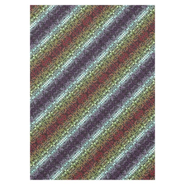 Retro Mod Geometric Groovy Funky Neurogender Pride Tablecloth (Front)