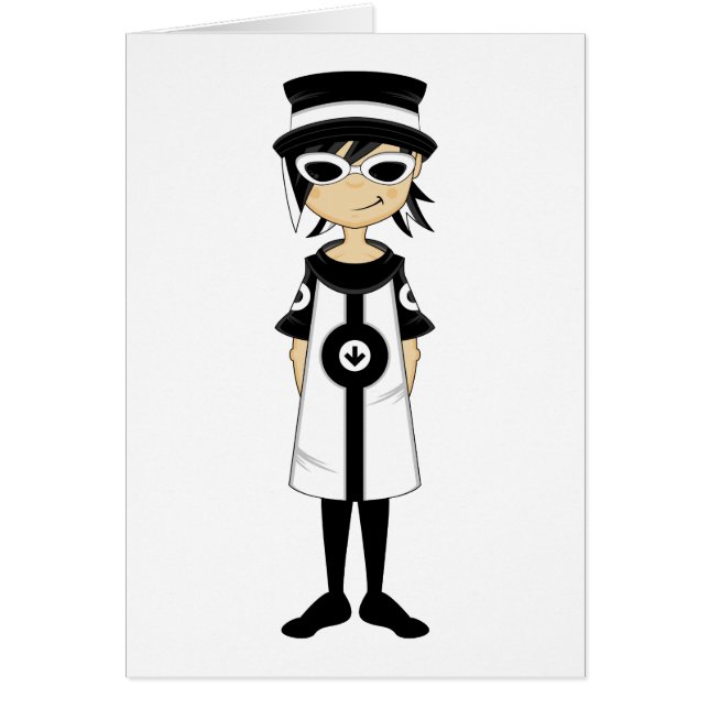 Retro Mod Girl Card (Front)