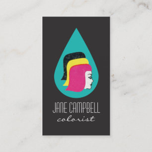 Retro Mod Hair Colourist or Stylist Business Cards