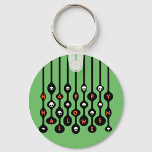 Retro Mod Happy Halloween Key Ring