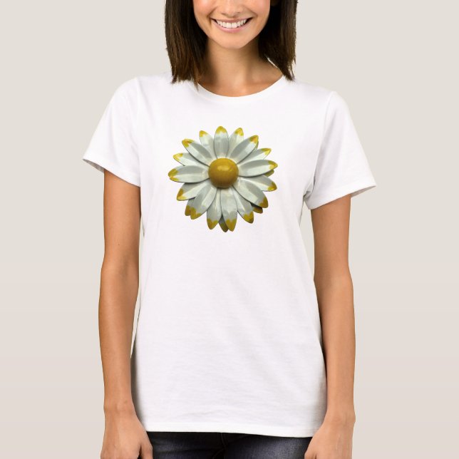 Retro MOD Hippie Daisy Flower - Trendy Fashion T-Shirt (Front)
