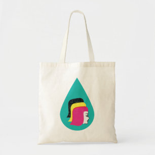 Retro Mod Lady Heads Drop Tote Bag