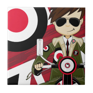 Retro Mod on Scooter Ceramic Tile