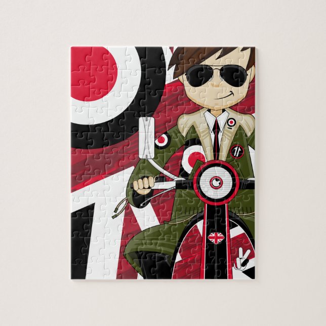 Retro Mod on Scooter Jigsaw Puzzle (Vertical)