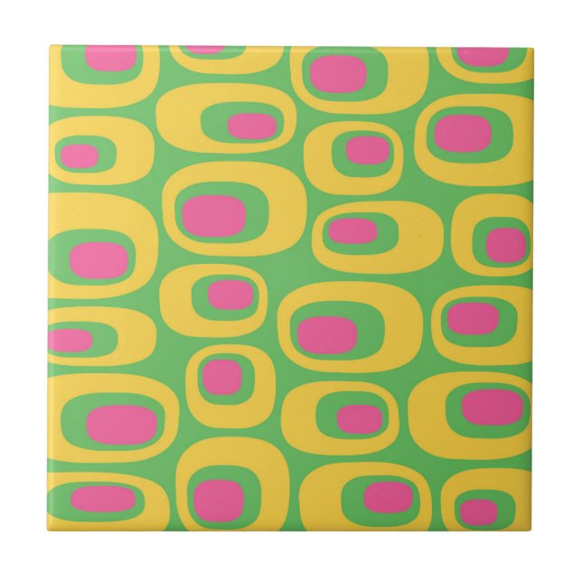 Retro Mod Pattern Ceramic Tile (Front)