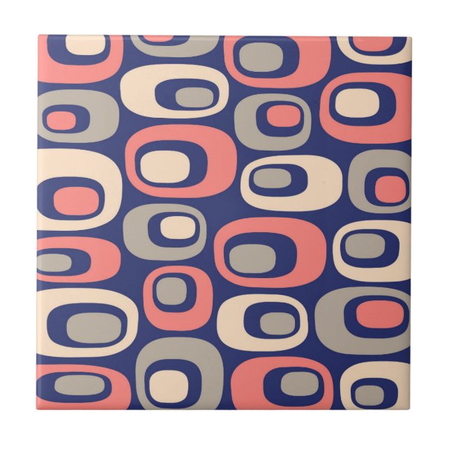 Retro Mod Pattern Ceramic Tile (Front)