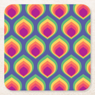 Retro Mod Pattern Paper Coaster