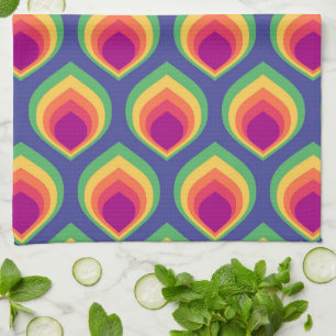 Retro Mod Pattern Tea Towel