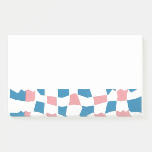 Retro Mod Pink Blue Checkerboard Abstract Post-it Notes