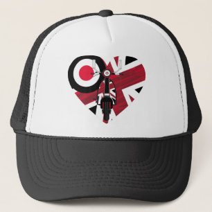 Retro Mod Scooter Heart Trucker Hat