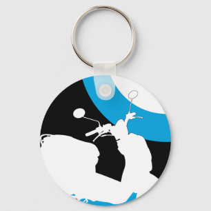 Retro Mod Scooter Keychain