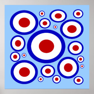 Retro Mod sixties circle pattern Poster