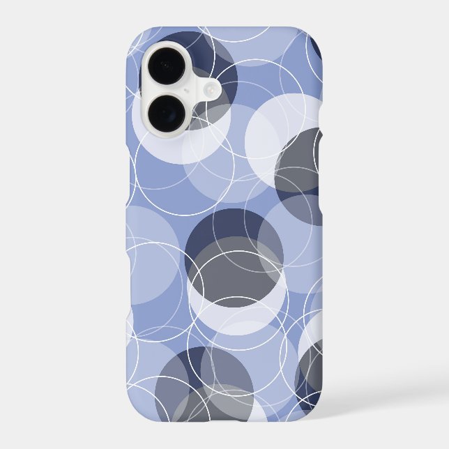 Retro Mod Skinny Rings Blue Pattern Art Phone Case (Back)