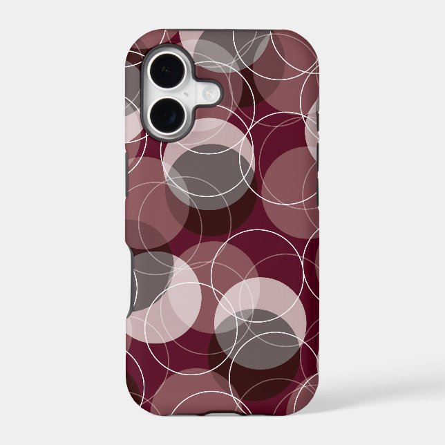 Retro Mod Skinny Rings Burgundy Red Pattern Art (Back)