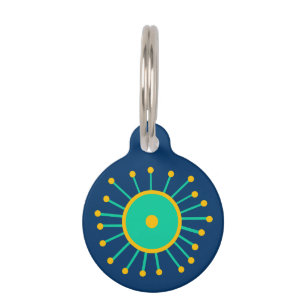 Retro Mod Starburst Pet Tag