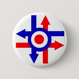 Retro Mod target and Arrows design 6 Cm Round Badge