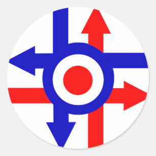 Retro Mod target and Arrows design Classic Round Sticker