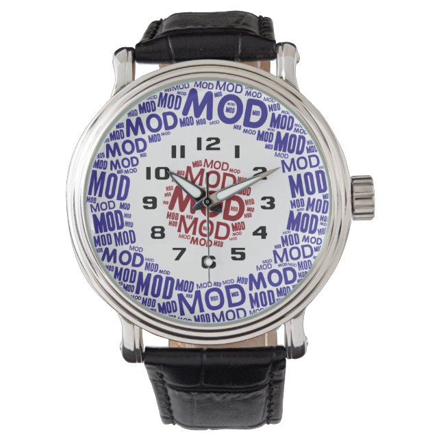 Retro Mod target word art Watch (Front)