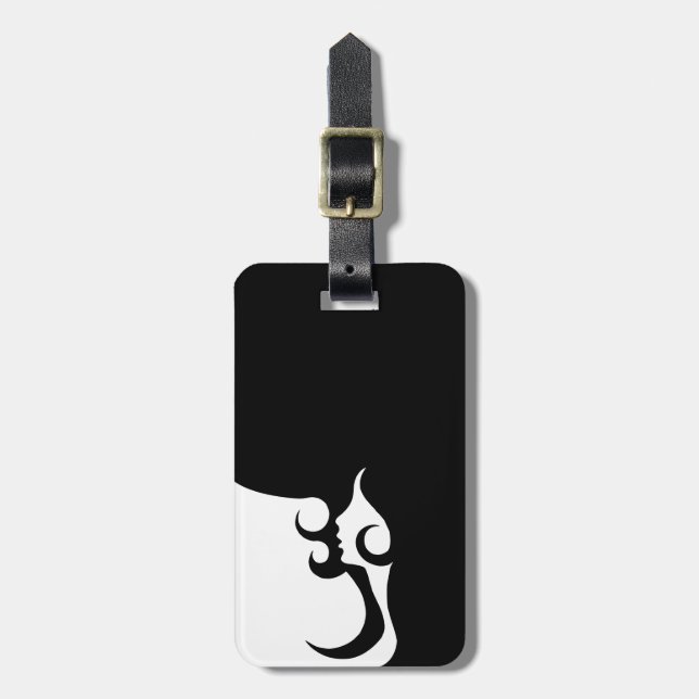 Retro Mod Woman Luggage Tag (Front Vertical)