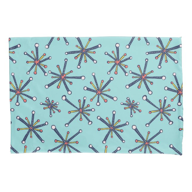 Retro Modern Abstract Biology Pattern Pillowcase (Front)