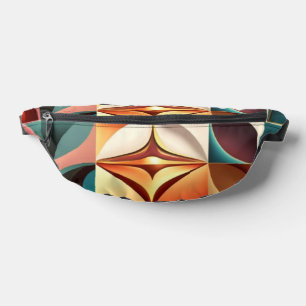 Retro Modern Abstract Squares Collection Bum Bags