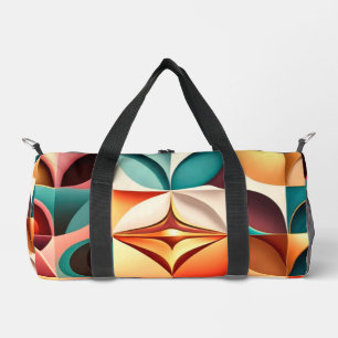 Retro Modern Abstract Squares Collection Duffle Bag