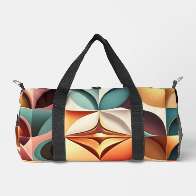 Retro Modern Abstract Squares Collection Duffle Bag (Front)