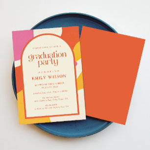Retro Modern Arch Frame Grad Graduate Graduation Announcement