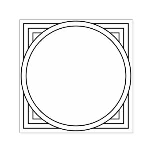 Retro-Modern Art Deco Inspired Geometric Frame Self-inking Stamp