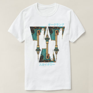 Retro Modern Auckland Sky Tower Graphic T-Shirt