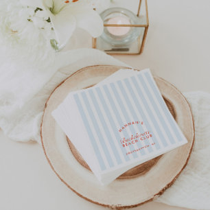 Retro Modern Bachelorette Blue Paper Napkins