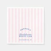 Retro Modern Bachelorette Pink Paper Napkins (Front)