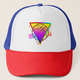 Retro Modern Basketball Ball Trucker Hat