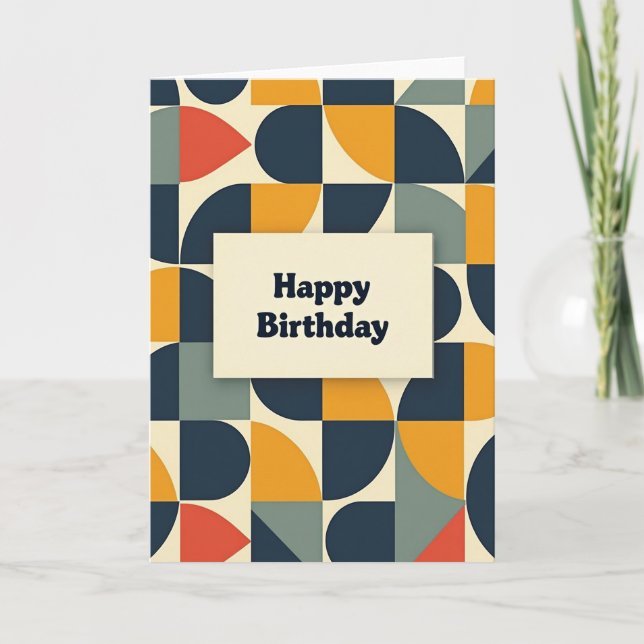 Retro Modern Birthday Card (Front)