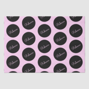 Retro-modern Black & Pink Polka Dot Design Tissue Paper