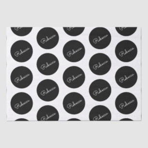 Retro-modern Black & White Polka Dot Design Tissue Paper