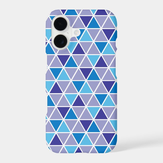 Retro Modern Blue Triangles Geometric Pattern (Back)